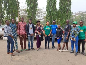 Picture of OHDI and PCGN Staff, volunteers during the Pangolin Conservation Sticker Rally.