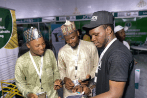 Dr Nasiru at the OHDI exhibition booth