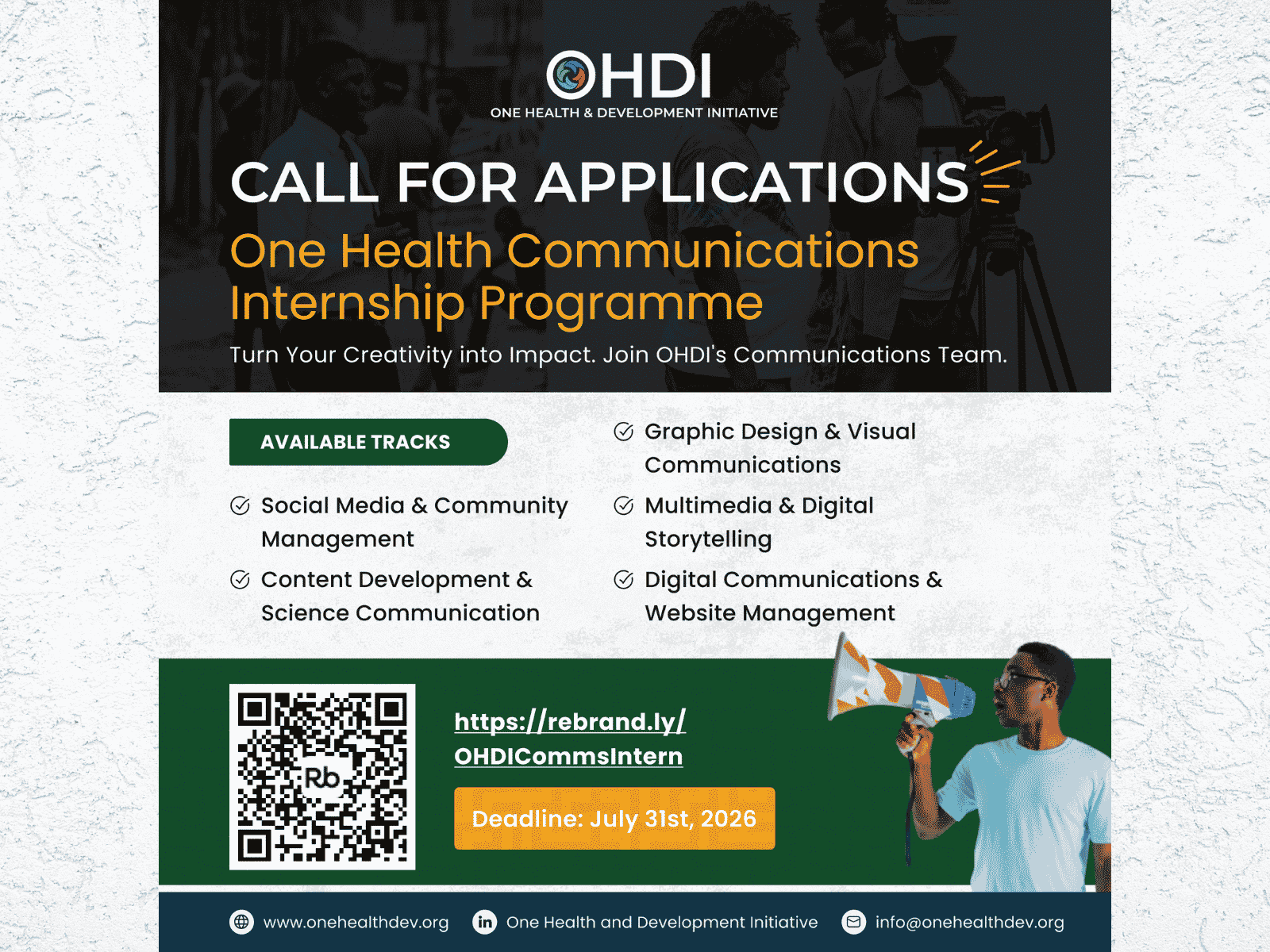 One Health Communications Internship Programme