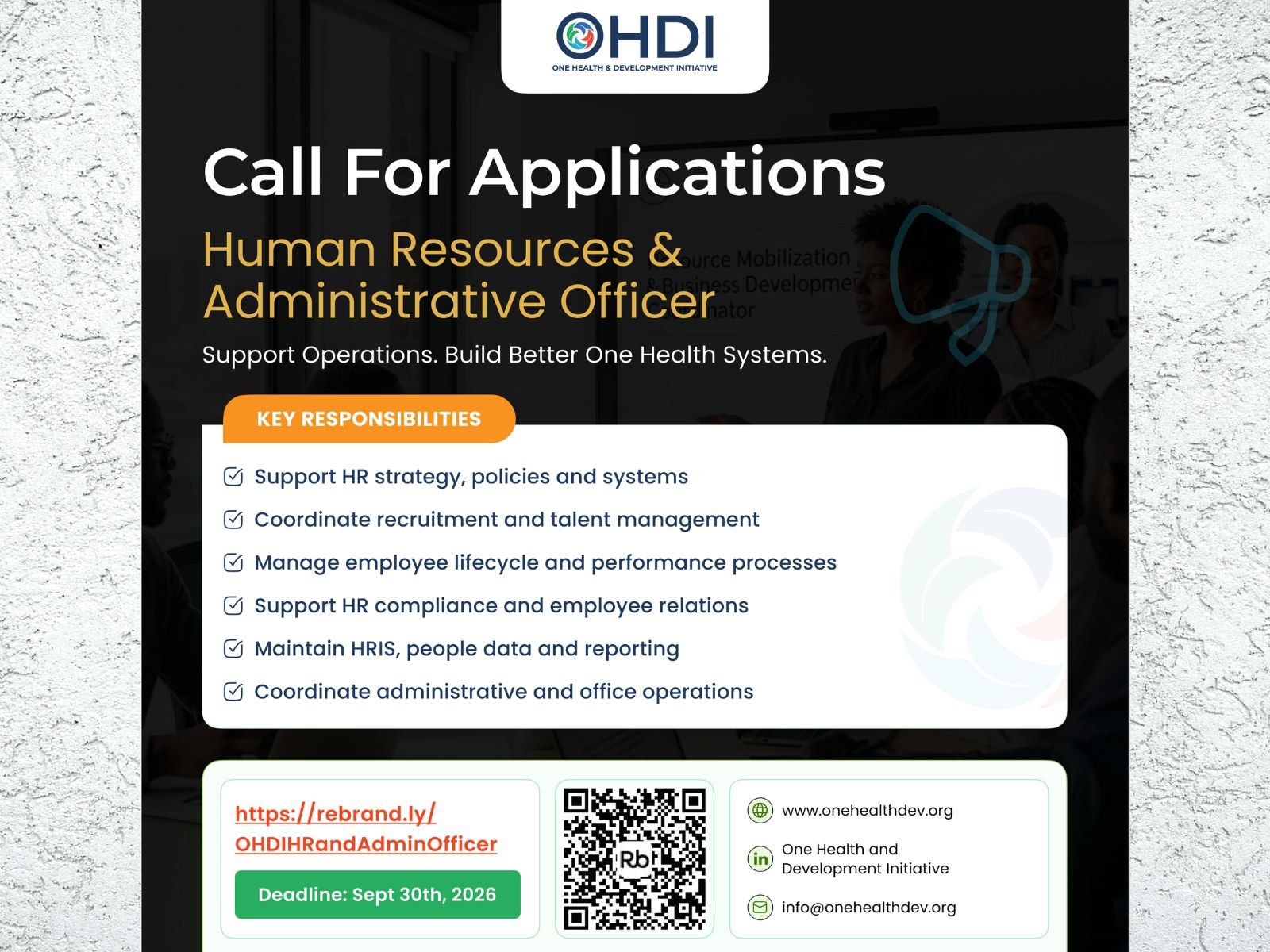 VACANCY ANNOUNCEMENT: Human Resources & Administrative Officer